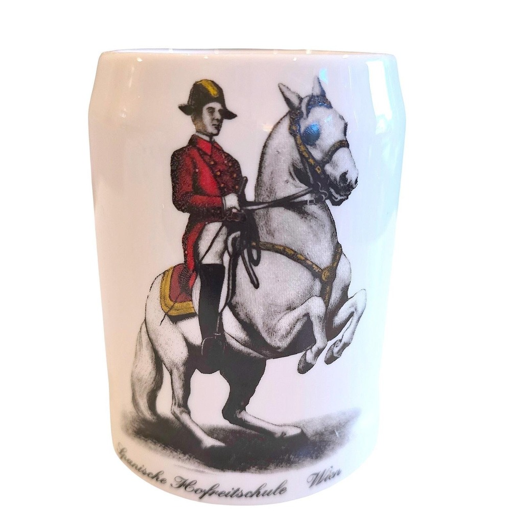Vintage 1960s Hassenpflug HK Austria Vienna Porcelain Lipizzaner Beer Stein Mug